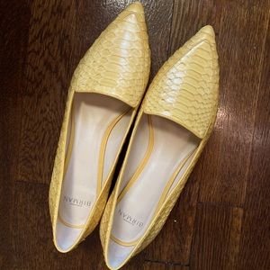 Alexandre Birman yellow leather snakeskin loafers